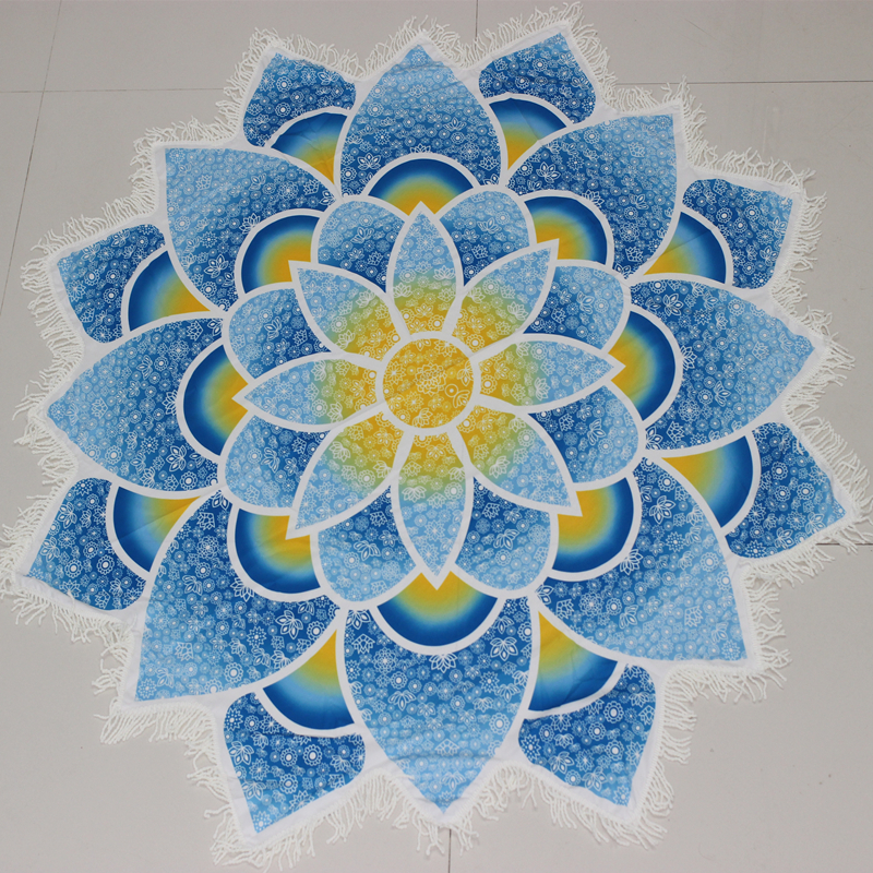 Lotus-Shaped Mandala Beach Towel